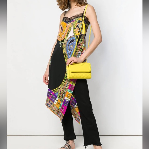 Tory Burch Yellow Orchid Fleming Matte Small Convertible Crossbody Shoulder Bag - Picture 4 of 11